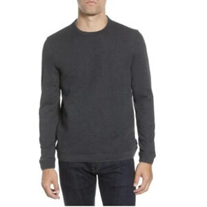 Ted Baker London Tricks Slim Fit Quilted Jersey Sweater Dark Gray Size US Large